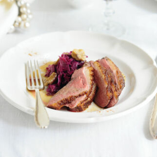 Gewürzentenbrust mit Maronen-Blaukraut Gewürzentenbrust mit Maronen-Blaukraut