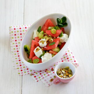 Wassermelonensalat mit Feta Wassermelonensalat mit Feta