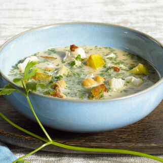 Kichererbsensuppe mit Kabeljau Kichererbsensuppe mit Kabeljau