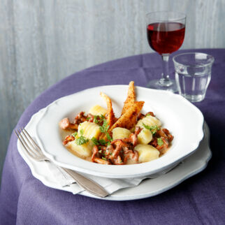 Pastinakengnocchi auf Pfifferlingsrahm Pastinakengnocchi auf Pfifferlingsrahm