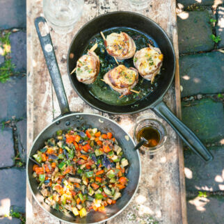 Tranches de lotte en ratatouille - Seeteufelmedaillons aus Ratatouille Tranches de lotte en ratatouille - Seeteufelmedaillons aus Ratatouille