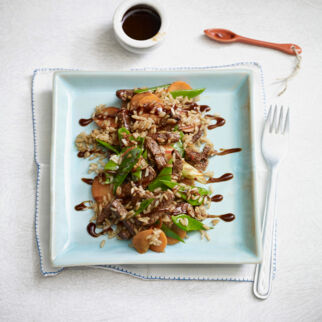 Bratreis mit Schweinefilet Bratreis mit Schweinefilet