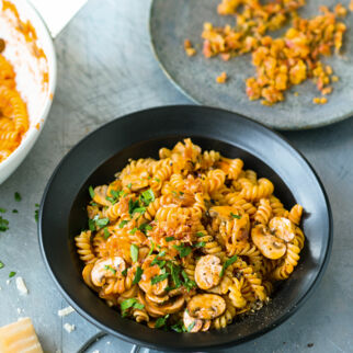 Girandole ai funghi con pancetta Girandole ai funghi con pancetta