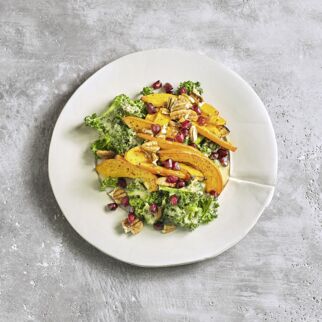 Grünkohlsalat mit Kürbis Grünkohlsalat mit Kürbis