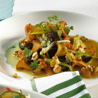 Pilzsalat mit Trauben Pilzsalat mit Trauben