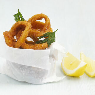 Frittierte Tintenfischringe