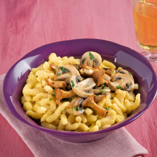 Spätzle mit Pilz-Rahmsauce Spätzle mit Pilz-Rahmsauce