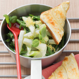 Kohlrabi-Bohnen-Gemüse mit Zitrone Kohlrabi-Bohnen-Gemüse mit Zitrone