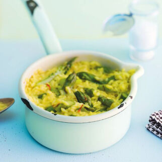 Safranrisotto mit Spargel Safranrisotto mit Spargel