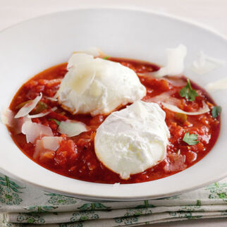 Pochierte Eier mit Teufelssauce Pochierte Eier mit Teufelssauce