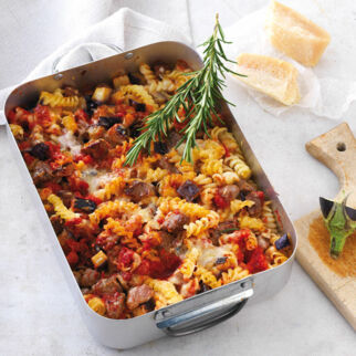 Spiralnudelgratin mit Lamm Spiralnudelgratin mit Lamm