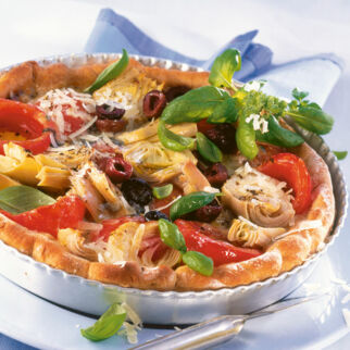 Pizza mit Artischocken Pizza mit Artischocken