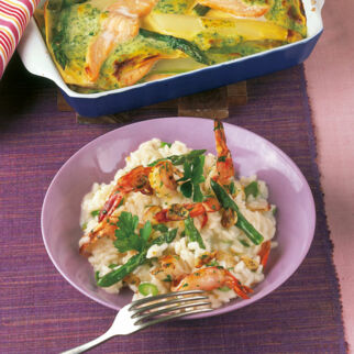 Spargelrisotto mit Garnelen Spargelrisotto mit Garnelen