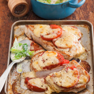 Gratinierte Putensteaks mit Sahnelauch Gratinierte Putensteaks mit Sahnelauch