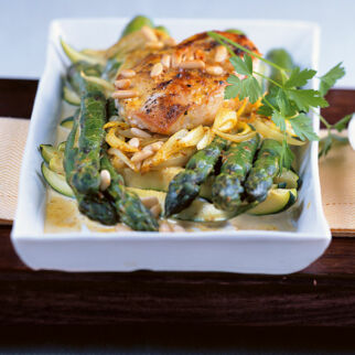 Spargel-Zucchini-Auflauf mit Hähnchenfilet Spargel-Zucchini-Auflauf mit Hähnchenfilet