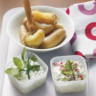 Pellkartoffeln mit zweierlei Quark