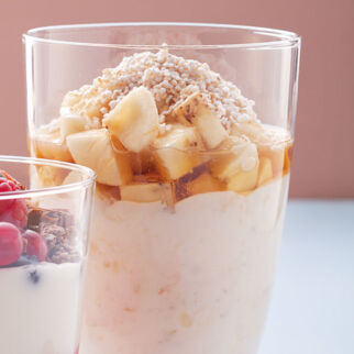 Bananenquark mit Puff-Amaranth Bananenquark mit Puff-Amaranth