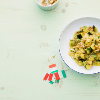 Risotto mit Zucchini und Walnüssen Risotto mit Zucchini und Walnüssen