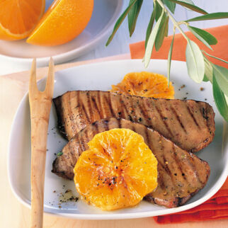 Leber mit Orangen Leber mit Orangen