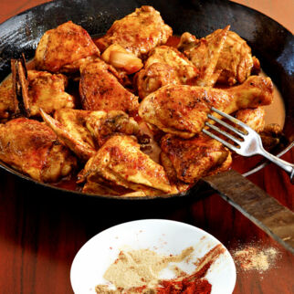 Hähnchen orientalisch in Sherry geschmort
