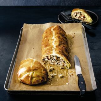 Pilzstrudel mit Cranberrys