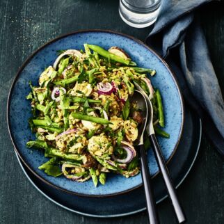 Bohnensalat mit Grünkern und Pilzen Bohnensalat mit Grünkern und Pilzen