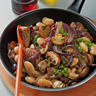 Pilzpfanne mit Bohnen Pilzpfanne mit Bohnen