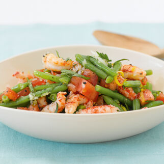 Bohnensalat mit Flusskrebsen Bohnensalat mit Flusskrebsen