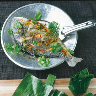 Gebratene Brasse mit Chilisauce Gebratene Brasse mit Chilisauce