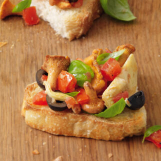 Bruschetta mit Pfifferlingen Bruschetta mit Pfifferlingen