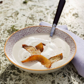 Kastaniensuppe mit Quitten