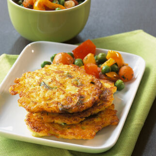 Reispuffer mit Pfannengemüse Reispuffer mit Pfannengemüse