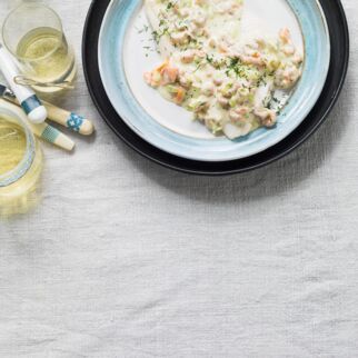 Schollenfilets mit Krabbensauce