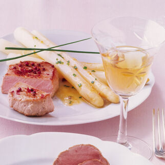 Pfeffermedaillons mit Spargel Pfeffermedaillons mit Spargel