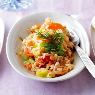 Lauch mit Möhren und Reis Lauch mit Möhren und Reis