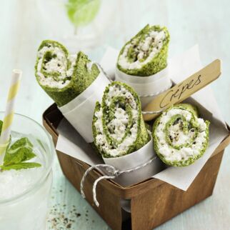 Spinatcrêpes mit Käse Spinatcrêpes mit Käse