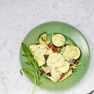 Schichtpfanne mit Käse