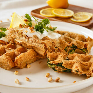 Vegane Spinatwaffeln