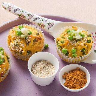 Curry-Erbsen-Muffins