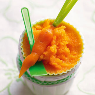 Möhren-Orangen-Eis mit Ingwer und Olivenöl Möhren-Orangen-Eis mit Ingwer und Olivenöl