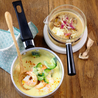 Frischkäsesauce mit Garnelen