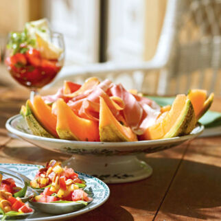 Melone und Schinken mit Honigvinaigrette