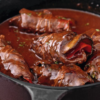 Rinderrouladen mit Auberginen und Paprika Rinderrouladen mit Auberginen und Paprika