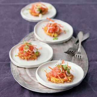 Kartoffelpuffer mit Lachstatar Kartoffelpuffer mit Lachstatar