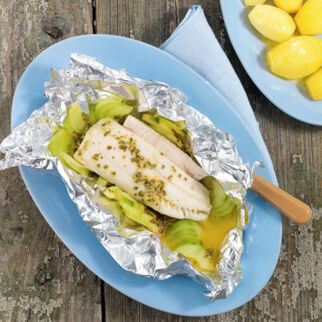 Folienfisch mit Senfbutter Folienfisch mit Senfbutter