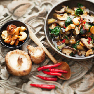 Auberginen mit Pilzen Auberginen mit Pilzen