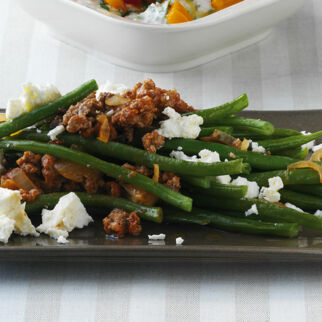 Hackfleisch-Bohnen-Pfanne mit Feta