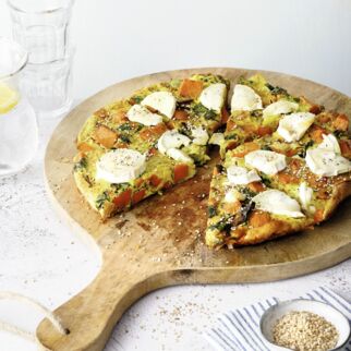 Süßkartoffeltortilla mit Ziegenkäse Süßkartoffeltortilla mit Ziegenkäse