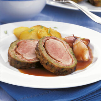 Schweinefilet im Bärlauchmantel
