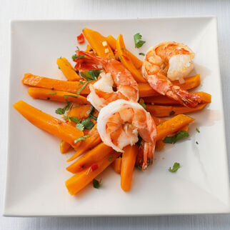 Würzige Süßkartoffeln mit Garnelen Würzige Süßkartoffeln mit Garnelen